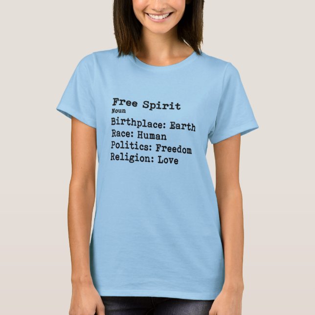 Camiseta Espíritu libre: Cuello de la tripulación de color  (Anverso)