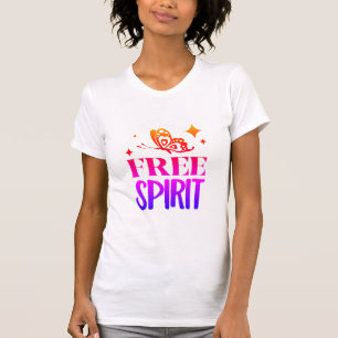 Camiseta "Espíritu Libre" multi color con mariposas