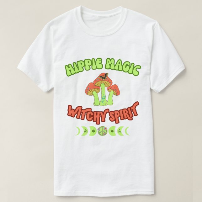 Camiseta Espíritu Mágico de Bruja Hippie (Diseño del anverso)