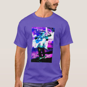 Camiseta espíritu navideño de un guitarrista