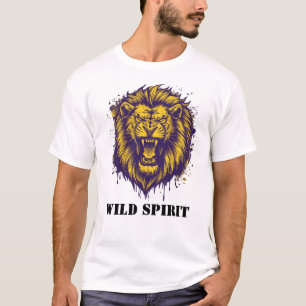 Camiseta Espíritu Salvaje Gráfico León Rugiente Feroz