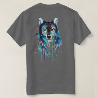 Camiseta Espíritu Salvaje Lobo Azul Acuarela 
