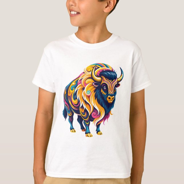 Camiseta Espíritu salvaje Neon Bison (Anverso)