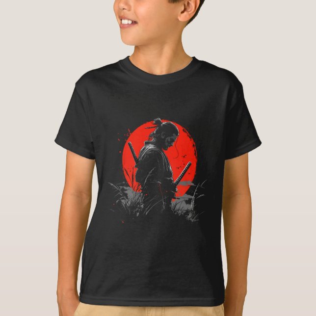 Camiseta Espíritu samurai gráfico de guerrero moderno (Anverso)