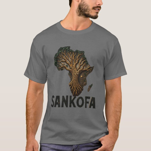 Camiseta 'Espíritu Sankofa' celebra la herencia negra, la h (Anverso)