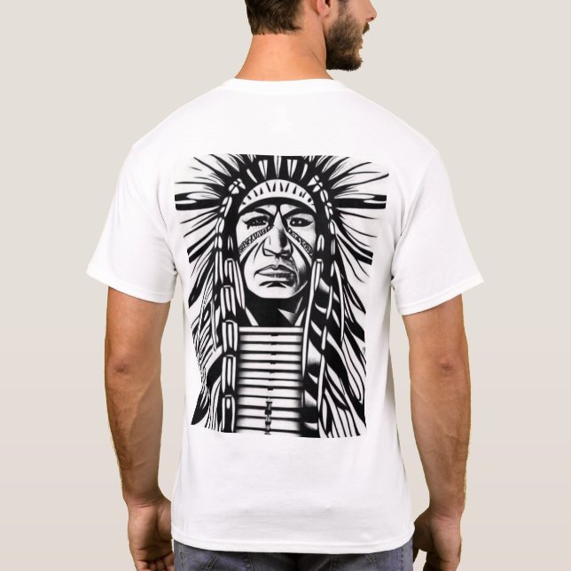Camiseta Espíritu tribal: Símbolo nativo americano. (Reverso)