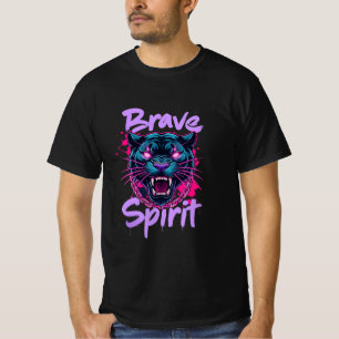 Camiseta Espíritu valiente Neon Panther Graffiti T-Shirt