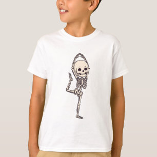 Camiseta Espíritu Zen Esqueleto de Yoga para Niños