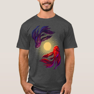 Camiseta Espiritual Zen Koi Pescado en la prima del bono lu