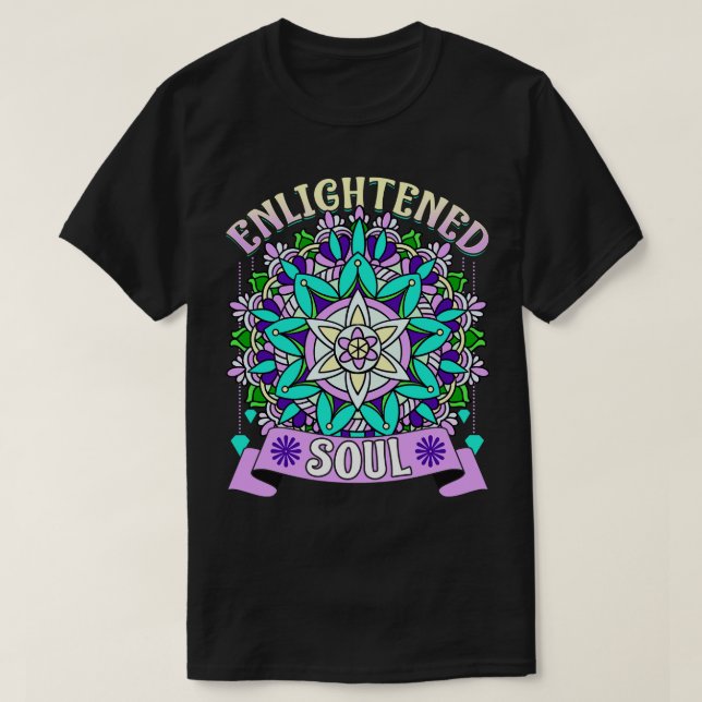 Camiseta Espiritualidad del alma iluminada Mandala Zen D (Diseño del anverso)