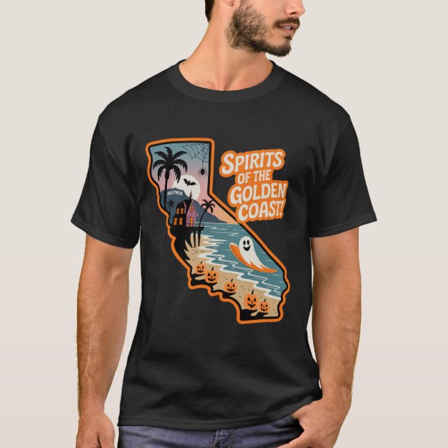 Camiseta ¡Espíritus De La Costa Dorada! Surfing de Californ (Anverso)
