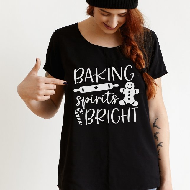 Camiseta Espíritus de pan brillan Navidades de mujeres negr (Subido por el creador)