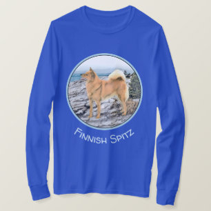 Camiseta Espitz finlandés en la pintura de la costa - Arte 