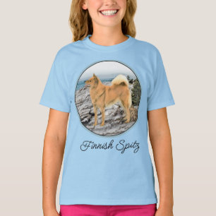 Camiseta Espitz finlandés en la pintura de la costa - Perro