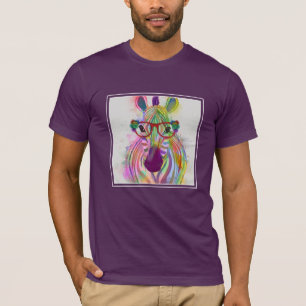 Camiseta Esplandor de arco iris cebra