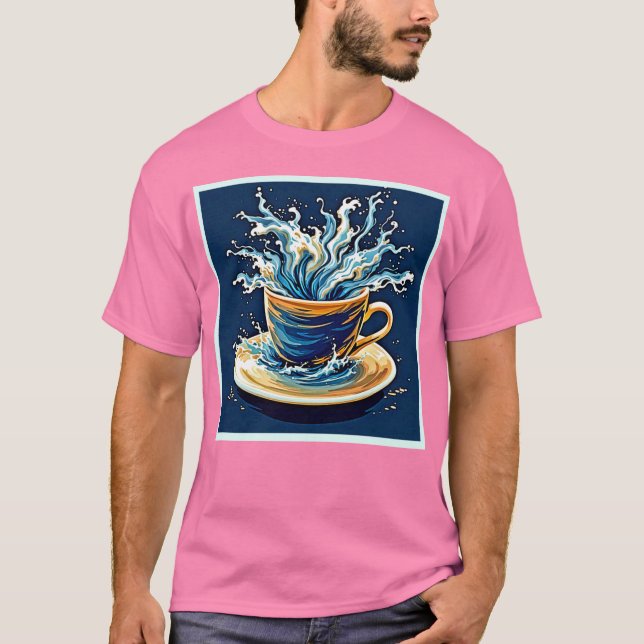 Camiseta Esplash de café oceánico (Anverso)
