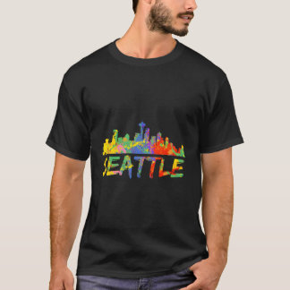 Camiseta Esplash de pintura de la línea aérea de Seattle Wa