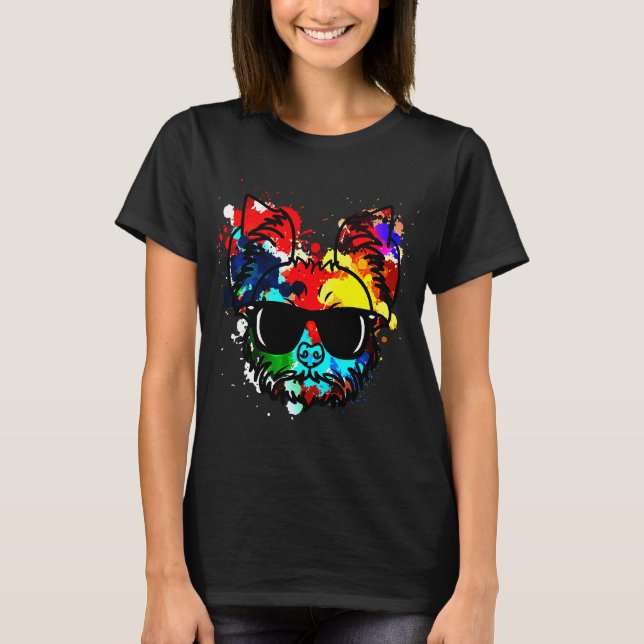 Camiseta Esplat de pintura de perro del Territorio de Yorks (Anverso)