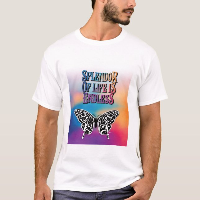 Camiseta Esplendor de la vida con mariposa (Anverso)