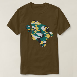 Camiseta Esplete de pintura del patrón de camo a orillas de
