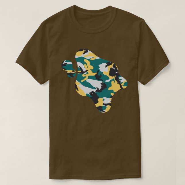 Camiseta Esplete de pintura del patrón de camo a orillas de (Diseño del anverso)
