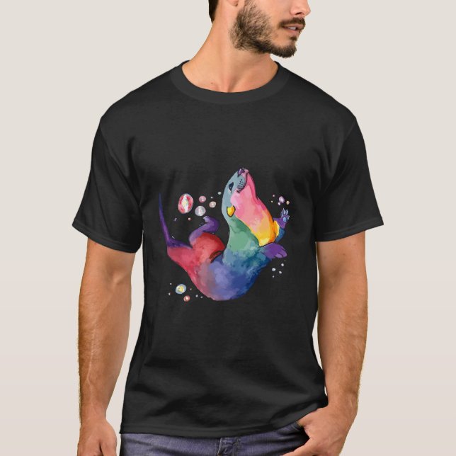 Camiseta Esplusa colorida de Otter marino (Anverso)