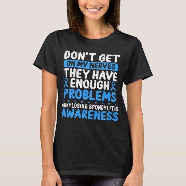 Camiseta Espondilitis anquilosante Cinta azul AS Conciencia (Anverso)