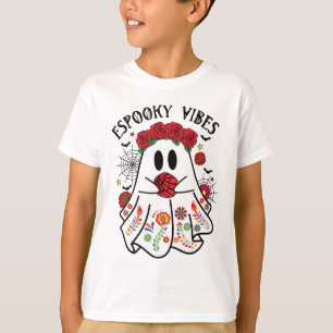 Camiseta Espooky Vibes Halloween Fantasma Concha Mexicana H