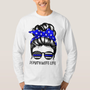 Camiseta Esposa adjunta Life Messy Bun Hair Divertida Espos