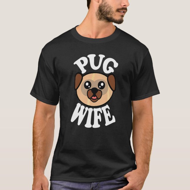 Camiseta Esposa adorable de pug (Anverso)