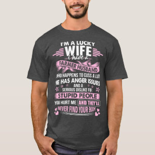 Camiseta Esposa Afortunada De Un Marido Campesino Orgulloso