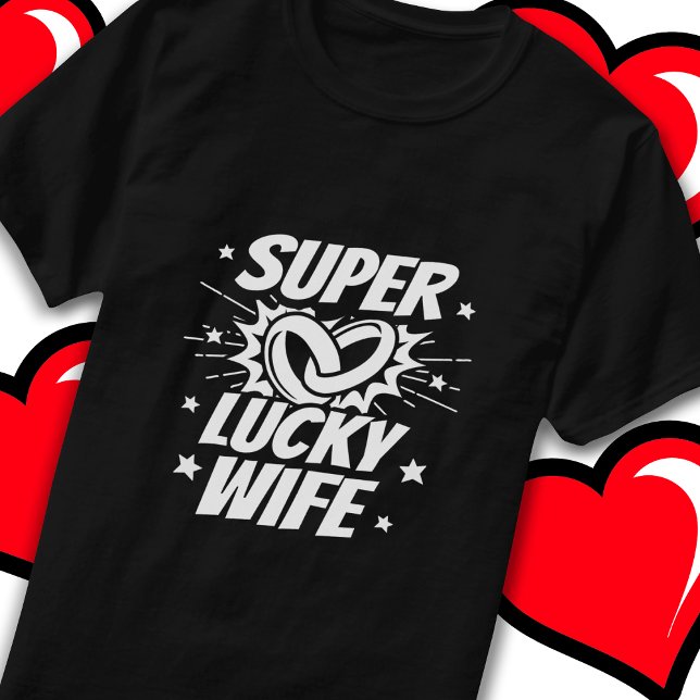 Camiseta Esposa afortunada pareja casada Aniversario de Bod (Subido por el creador)