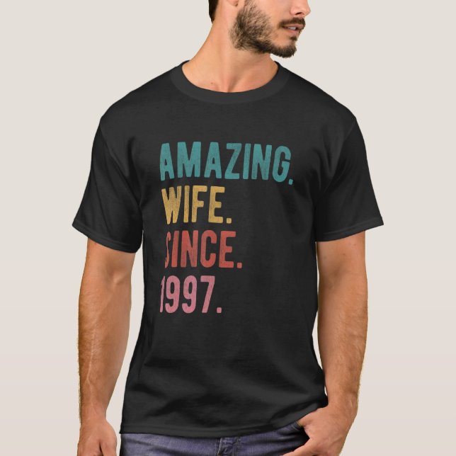 Camiseta Esposa asombrosa desde 1997 25º Aniversario del Bo (Anverso)