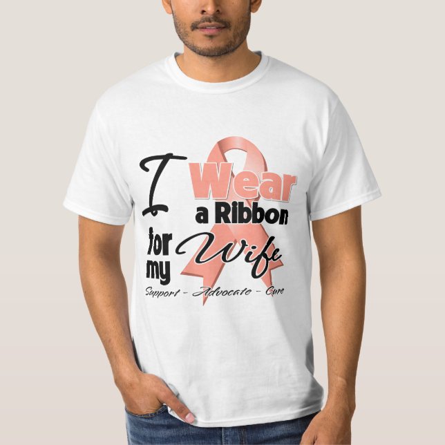 Camiseta Esposa - cinta uterina del cáncer (Anverso)