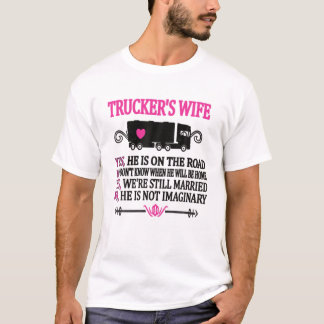 Camiseta Esposa cómica camionera de camionero con orgullo