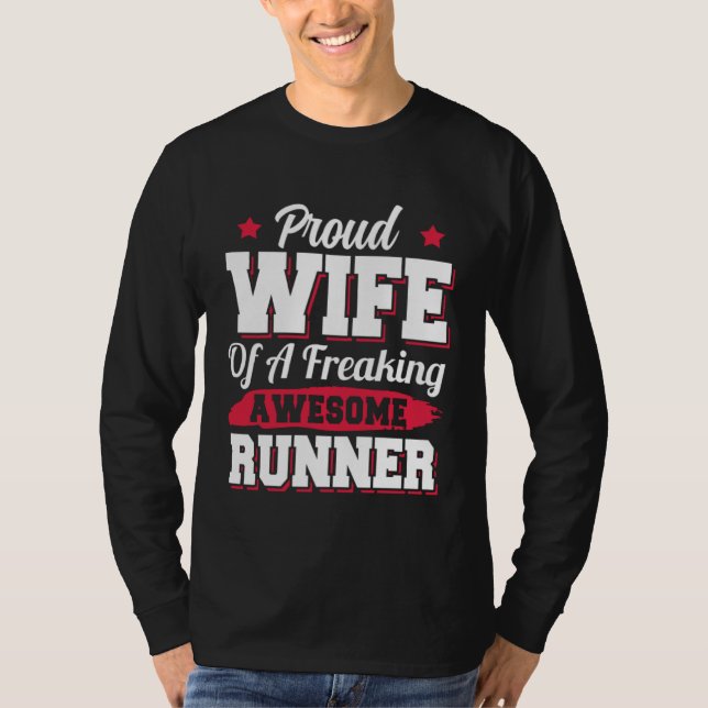 Camiseta Esposa Corredora de Maratón de Trotar (Anverso)