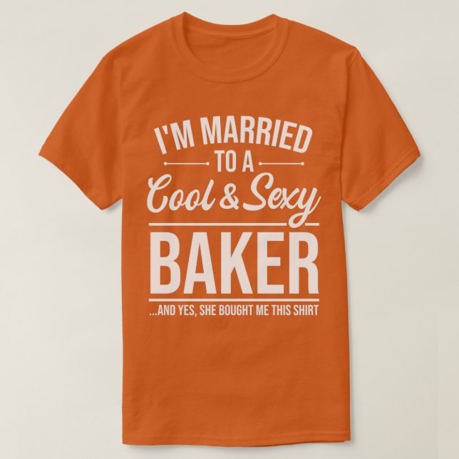 Camiseta Esposa De Baker Para Esposo En Aniversario Boda (Diseño del anverso)