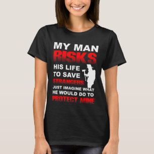 Camiseta Esposa de bombero novia novia voluntaria bombero