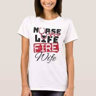 Camiseta Esposa de bomberos de la enfermera