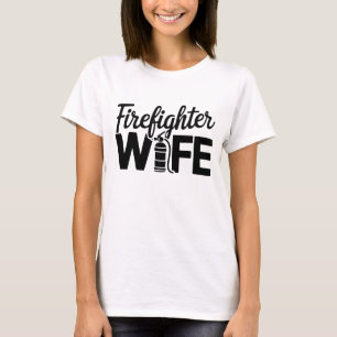 Camiseta Esposa de bomberos Texto negro Blanco