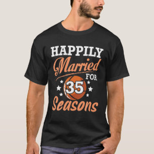 Camiseta Esposa De Esposo Feliz De Casarse 35 Años Por Bask