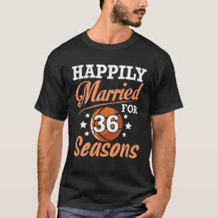 Camiseta Esposa De Esposo Feliz De Casarse 36 Años Por Bask