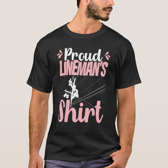 Camiseta Esposa de Guay Lineman Orgullosa de Lineman (Anverso)