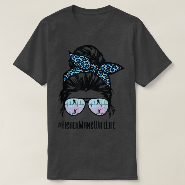 Camiseta Esposa de los pescadores Vida desordenada Bun Fish (Diseño del anverso)