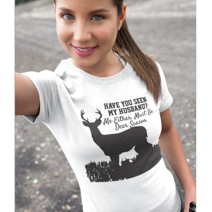 Camiseta Esposa de marido de temporada de caza de ciervos d