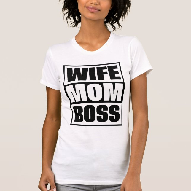 Camiseta Esposa de nombre personalizado - Mamá - Jefe (Anverso)