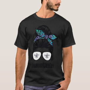Camiseta Esposa de remolcador Vida moño despeinado gafas