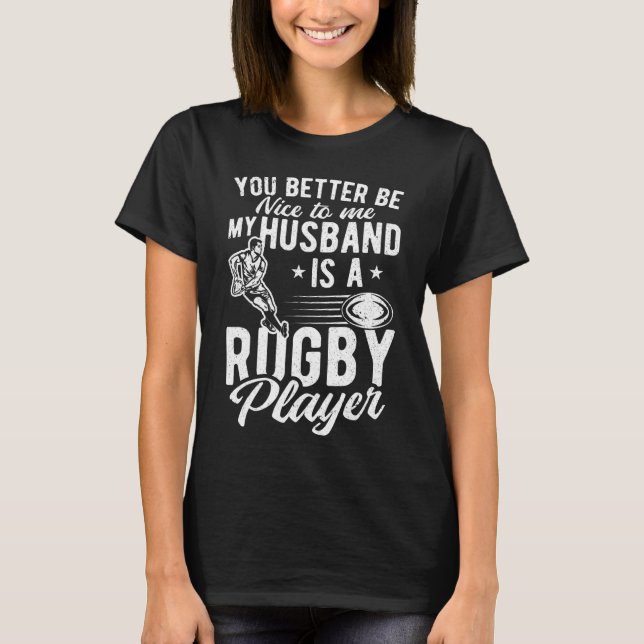 Camiseta Esposa De Rugby Mi Esposo Es Un Jugador De Rugby (Anverso)