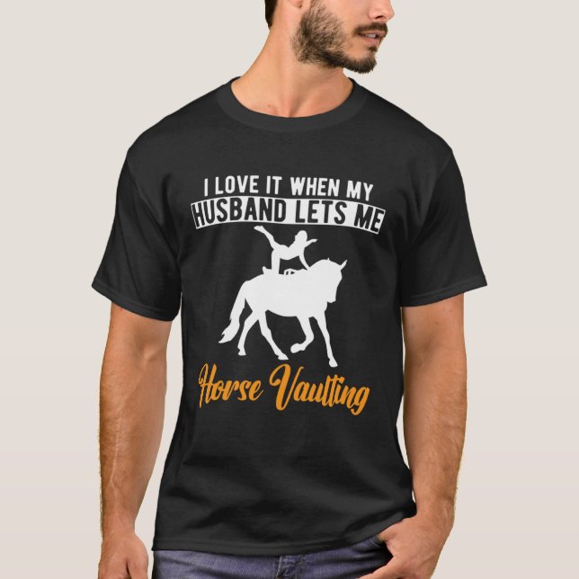 Camiseta Esposa de saltos ecuestres a caballo (Anverso)