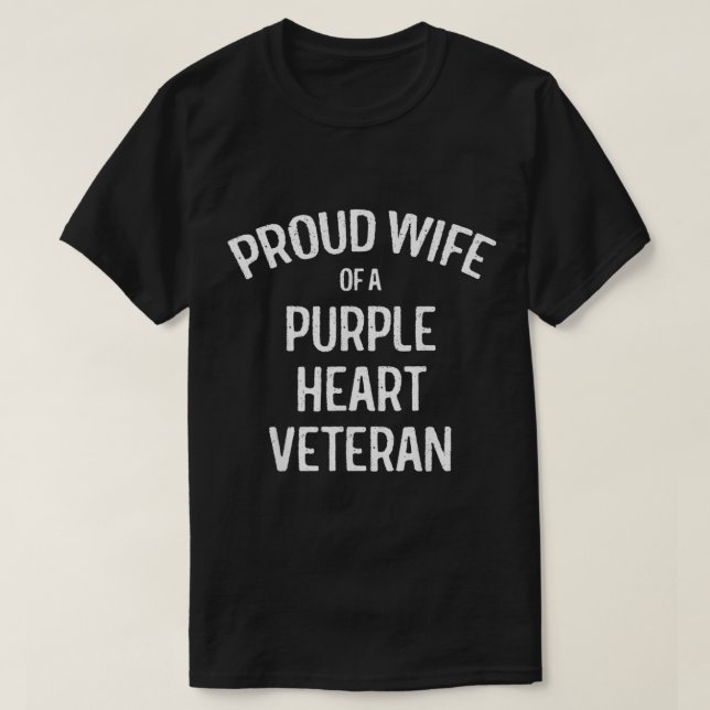 Camiseta Esposa de veterano camisón del corazón púrpura Org (Diseño del anverso)
